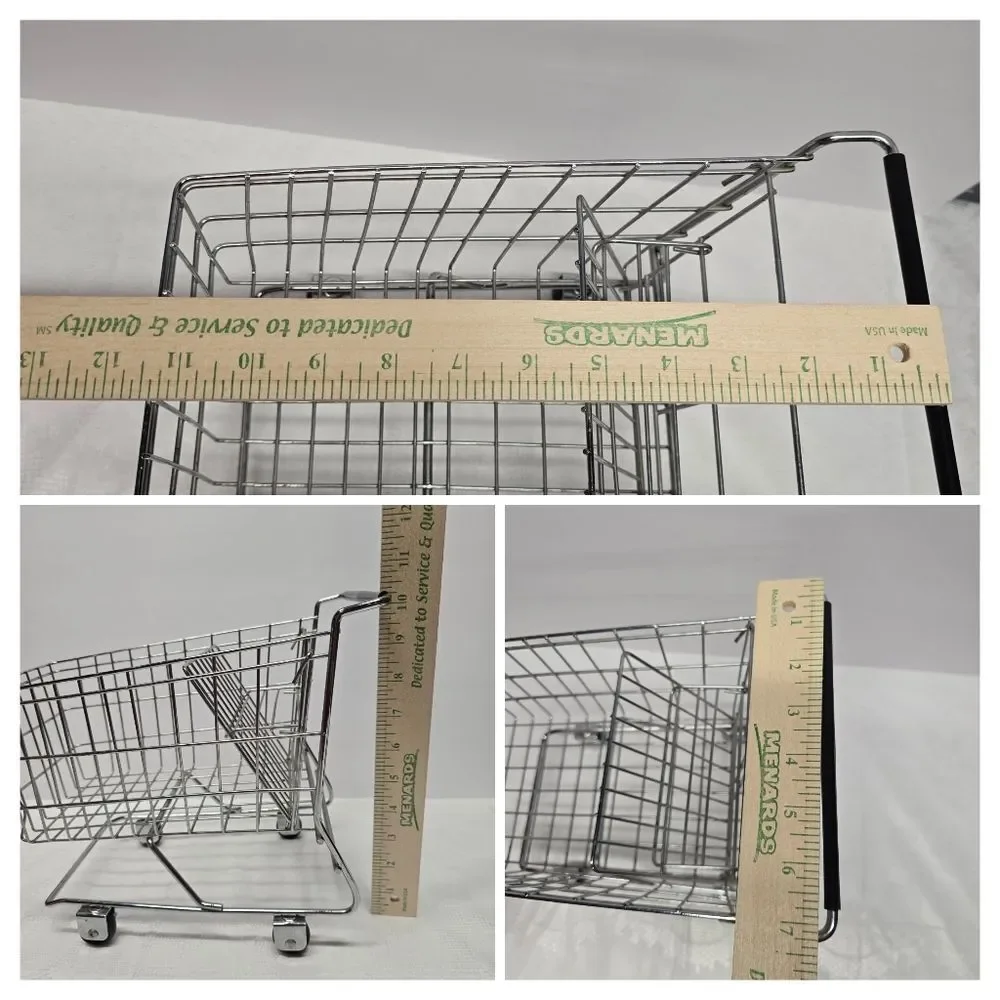 Kids Or Doll Toy Grocery Shopping Cart Silver Metallic Mini Cart